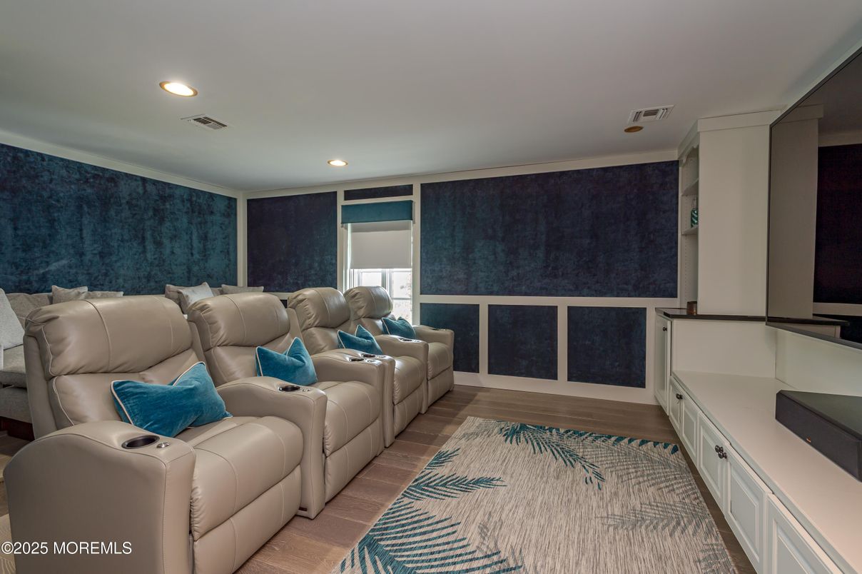 Home Theatre Room, Interior, Recessed Lighting, Theatre Room, Wood Texture Flooring