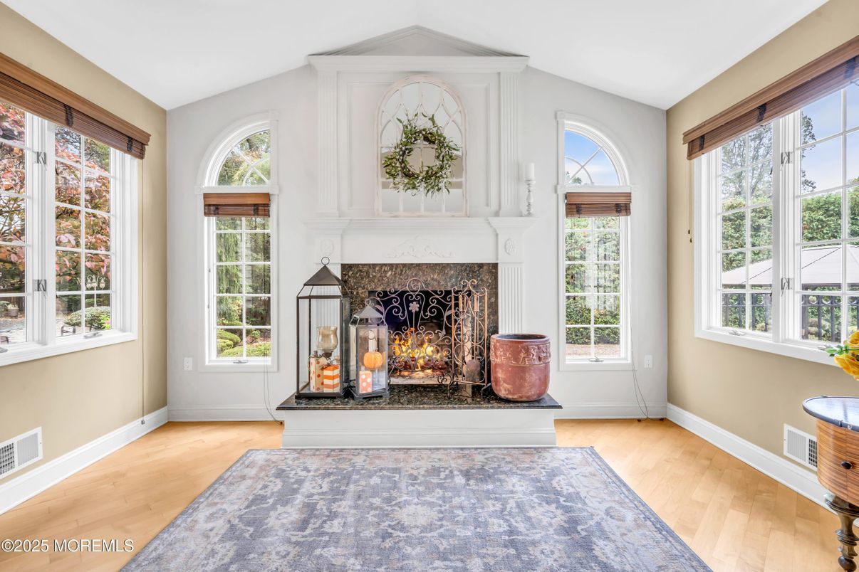 Fireplace, Interior, Wood Texture Flooring
