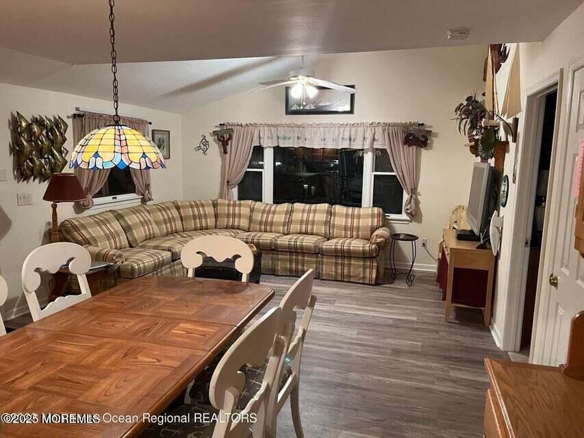Dining room, Interior, Living room, Pendant Lights, Wood Texture Flooring