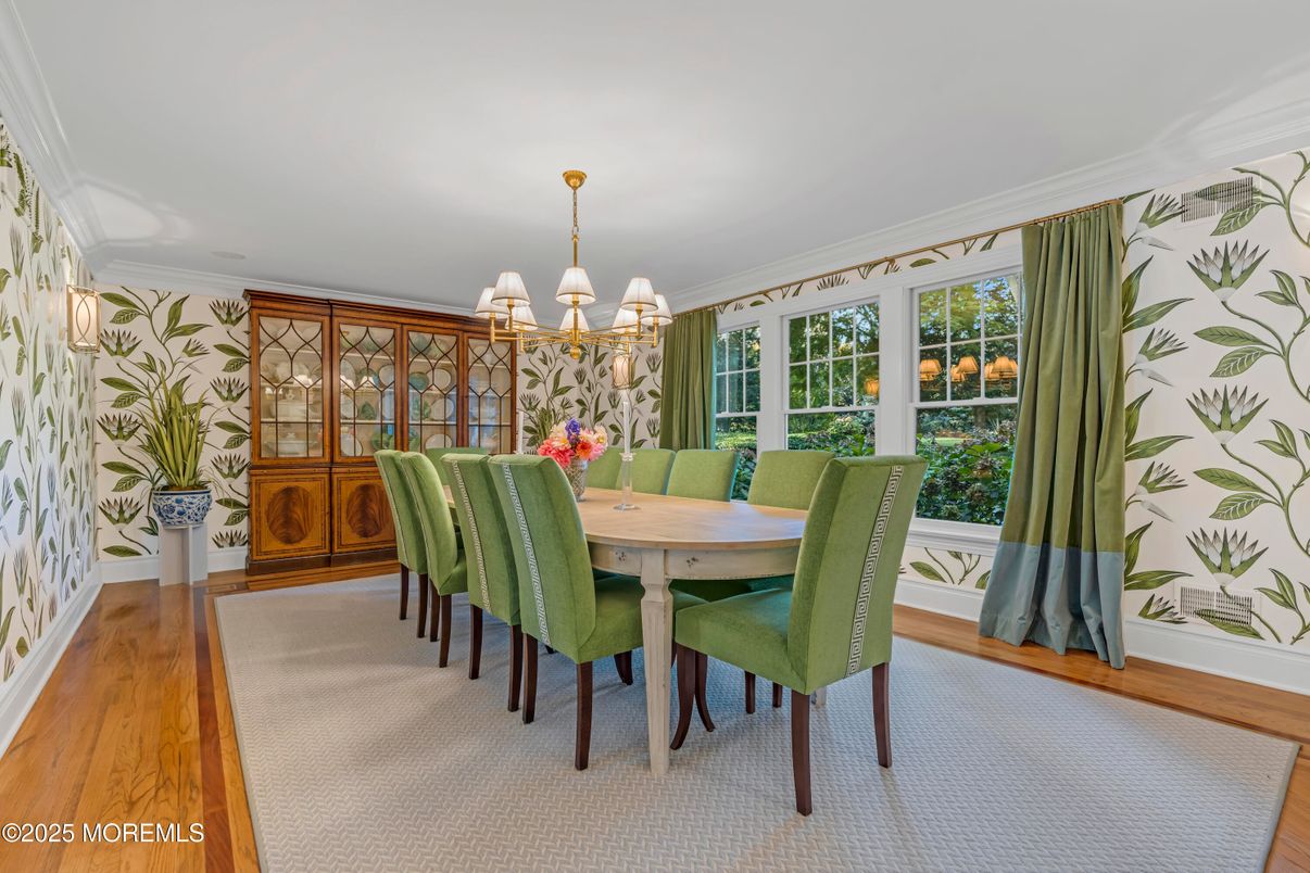 Chandelier, Dining room, Interior, Wood Texture Flooring
