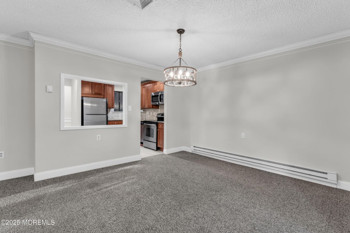 Empty room, Interior, Kitchen, Pendant Lights