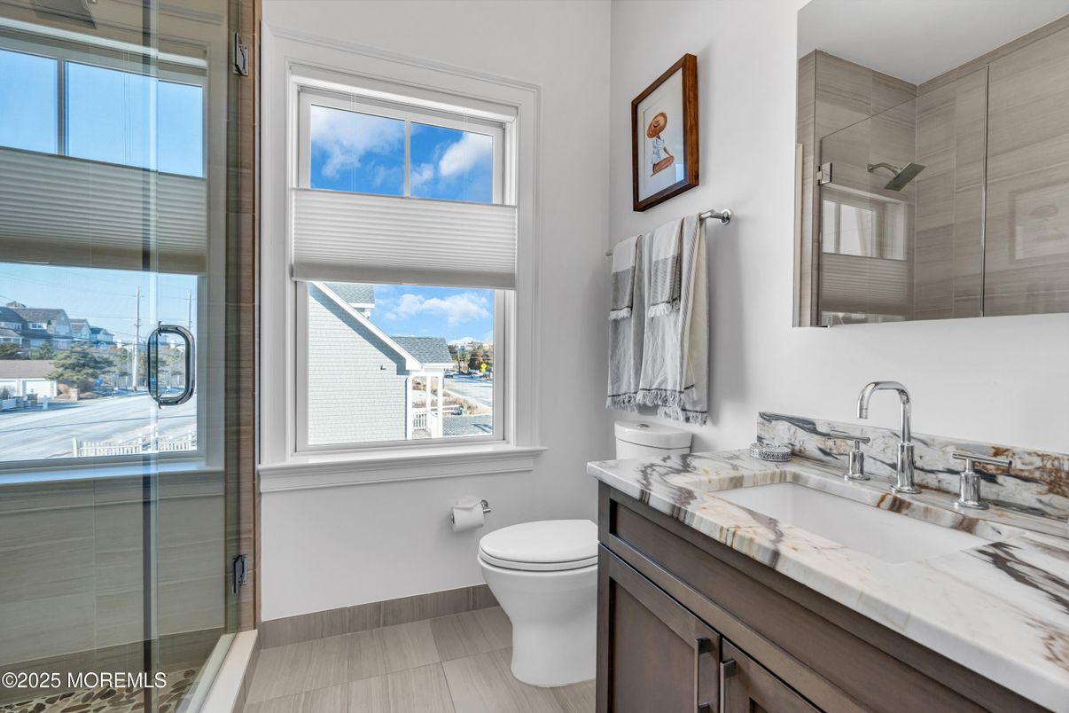 Bathroom, Dual Sink Vanities, Glass Shower, Interior