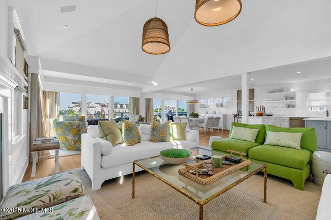 Dining room, Interior, Kitchen, Living room, Pendant Lights, Recessed Lighting, Wood Texture Flooring