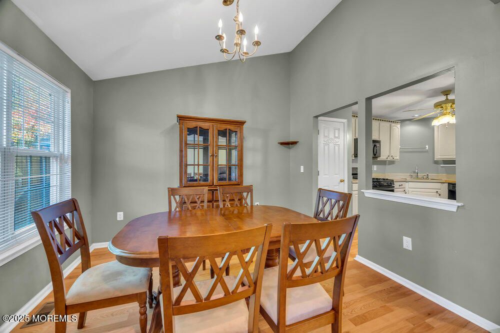 Chandelier, Dining room, Interior, Wood Texture Flooring