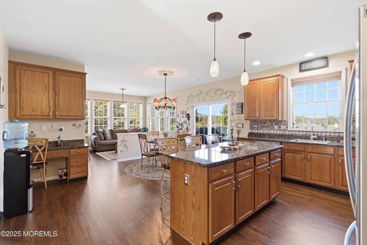 Dining room, Interior, Kitchen, Living room, Pendant Lights, Recessed Lighting, Wood Texture Flooring
