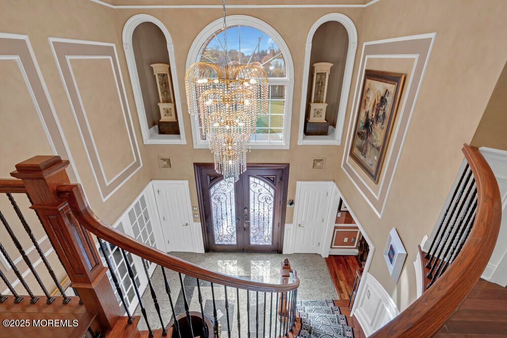 Chandelier, Interior, Wood Texture Flooring