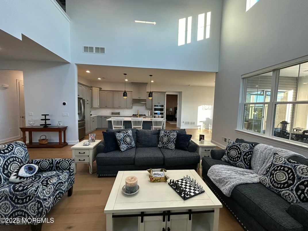 Interior, Kitchen, Living room, Pendant Lights, Recessed Lighting, Stainless Steel Appliances, Wood Texture Flooring