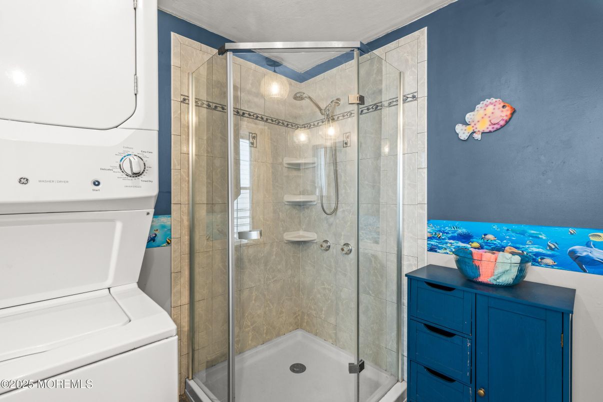 Bathroom, Glass Shower, Interior, Utility Closets, Washer