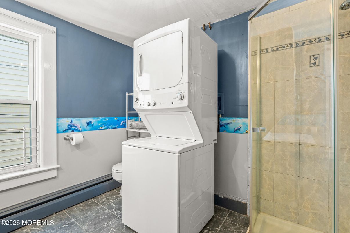 Bathroom, Glass Shower, Interior, Utility Closets, Washer