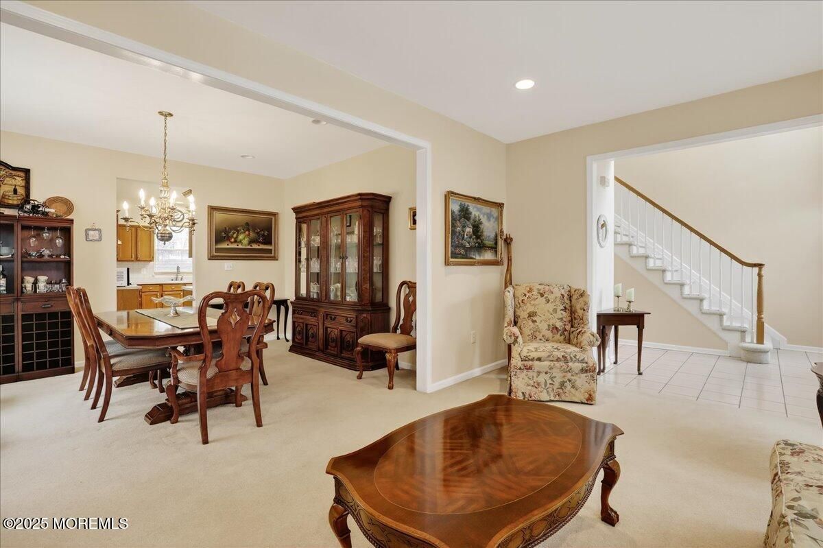 Chandelier, Dining room, Interior, Recessed Lighting