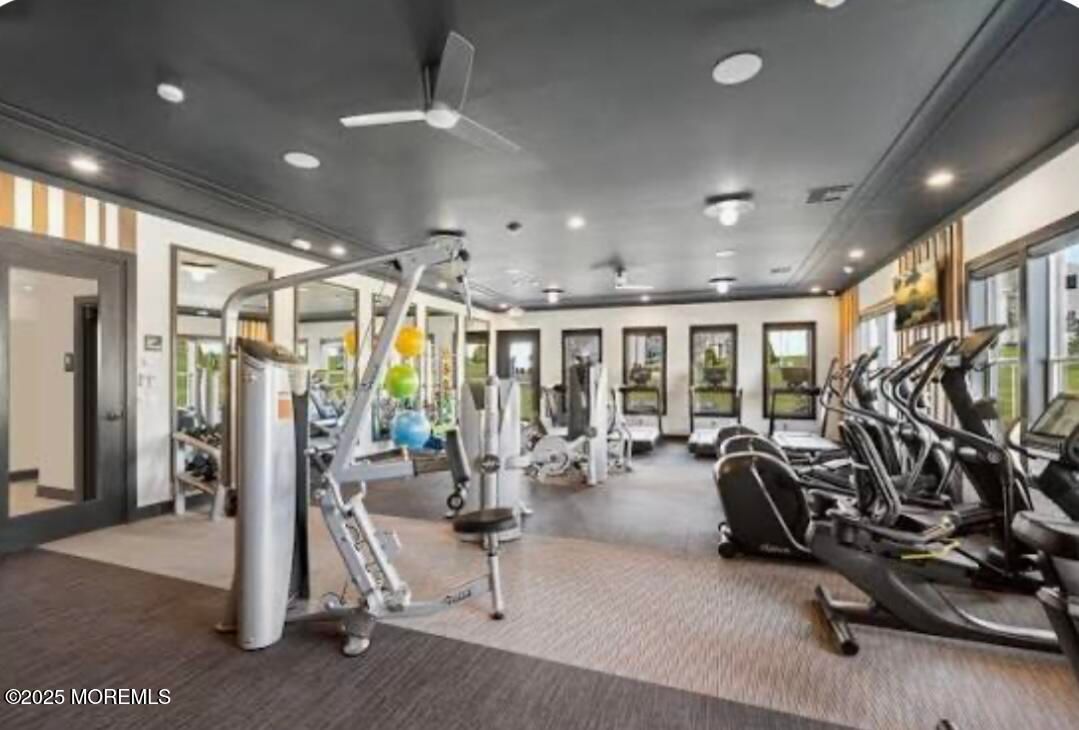 Fitness Equipment, Gym, Interior, Recessed Lighting