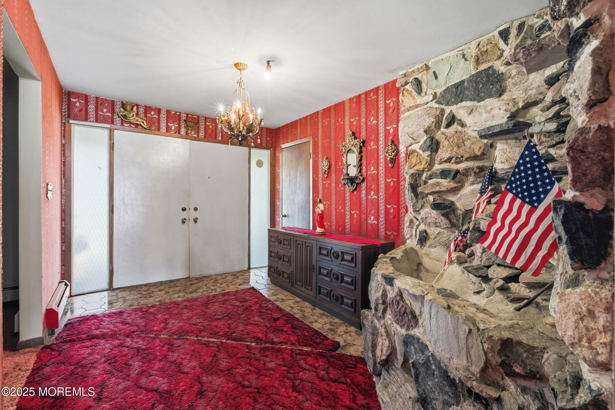 Chandelier, Interior, Stone Walls
