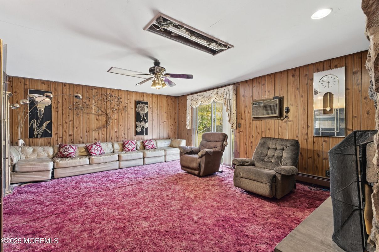 Interior, Living room, Recessed Lighting, Wooden Walls