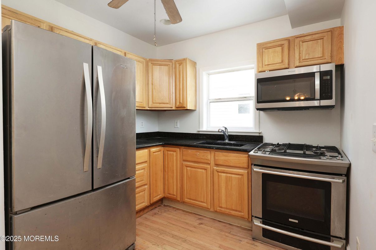 Interior, Kitchen, Stainless Steel Appliances, Wood Texture Flooring