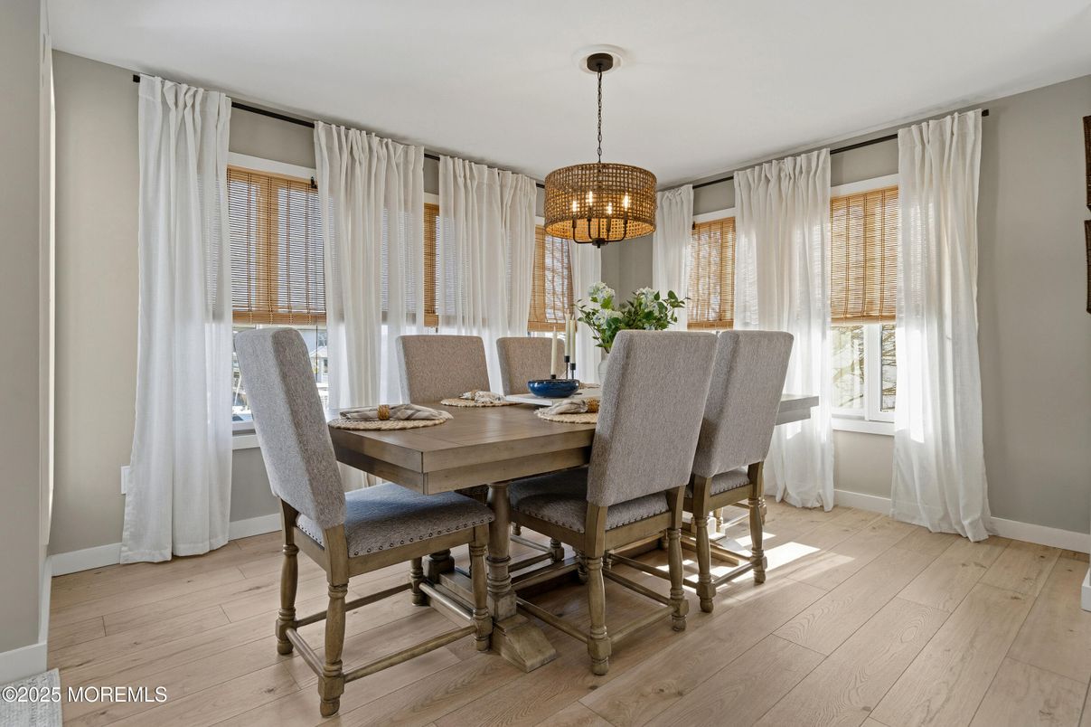 Chandelier, Dining room, Interior, Wood Texture Flooring