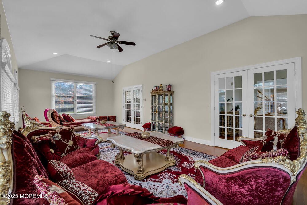Dining room, Interior, Living room, Recessed Lighting, Wood Texture Flooring