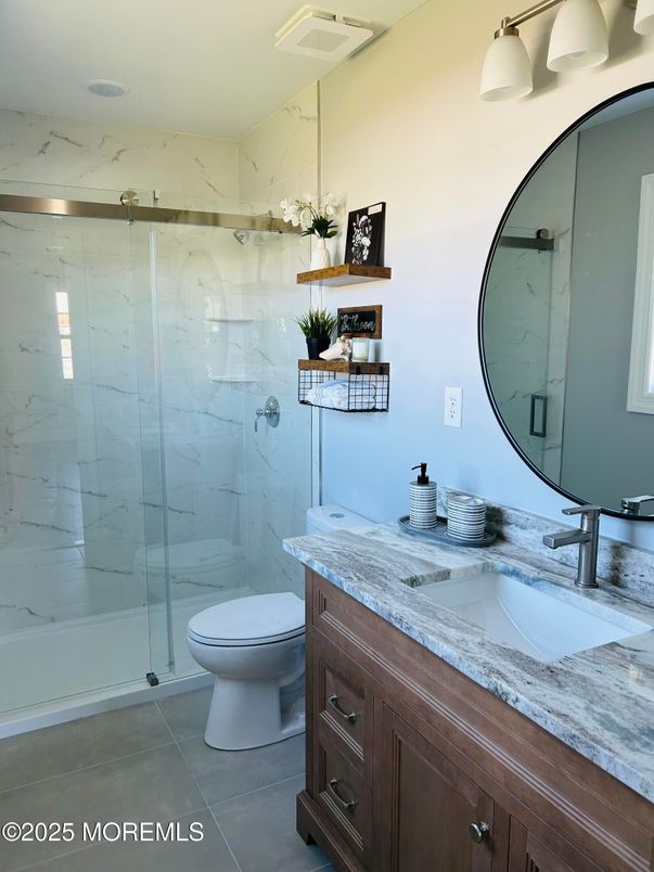 Bathroom, Glass Shower, Interior, Marble Walls