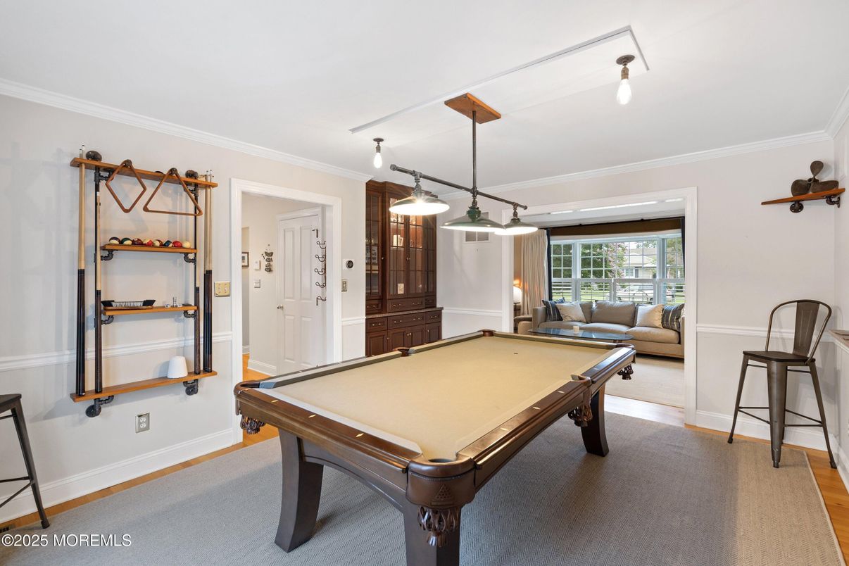 Billiard Table, Game Room, Interior, Pendant Lights