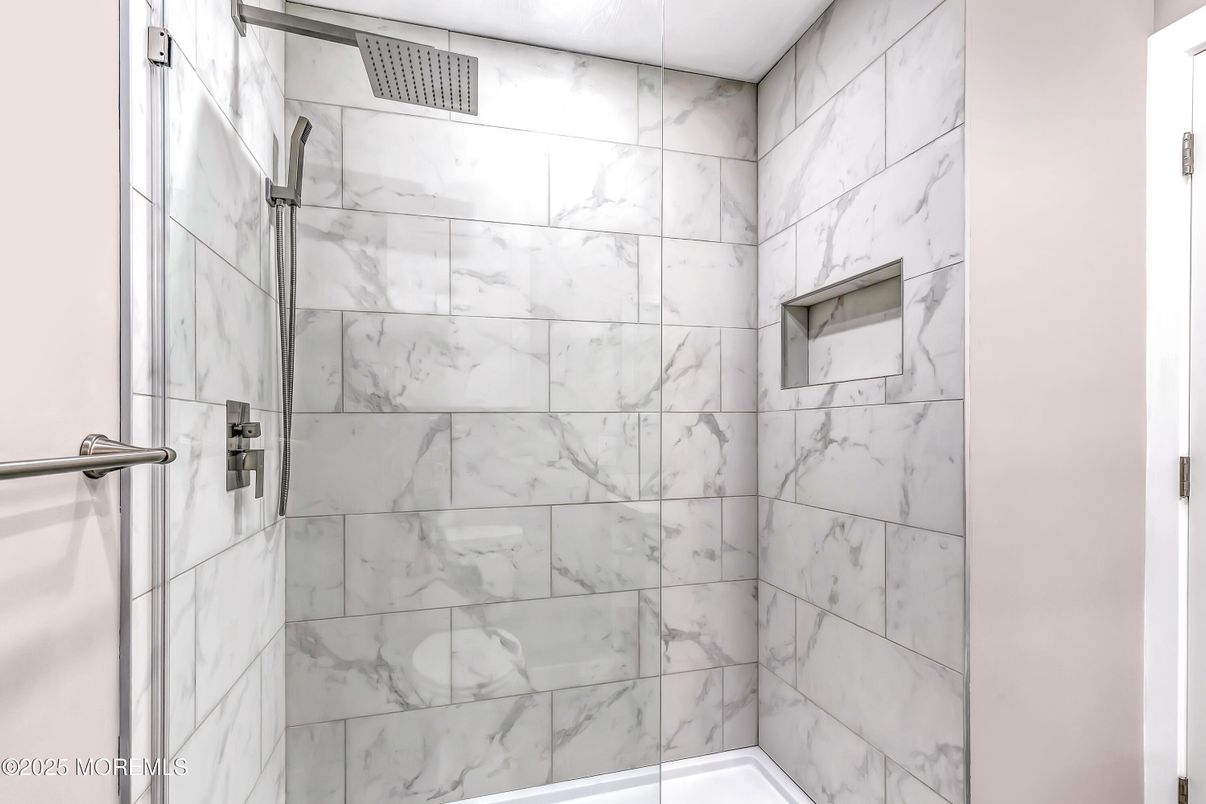 Bathroom, Glass Shower, Interior, Marble Walls