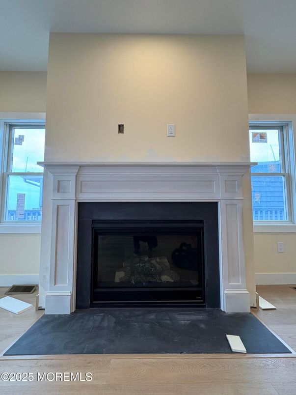 Fireplace, Interior, Wood Texture Flooring