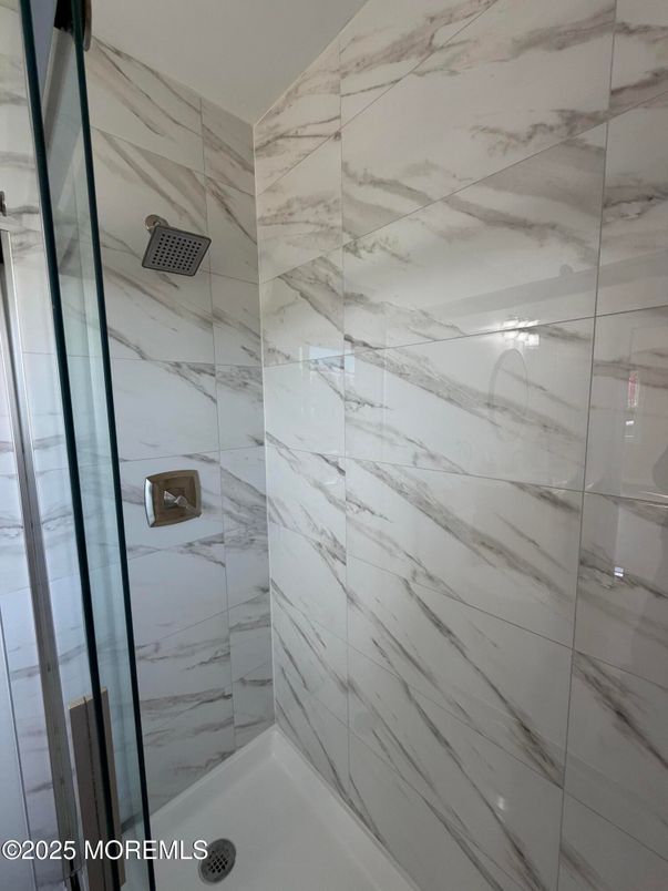 Bathroom, Glass Shower, Interior, Marble Walls