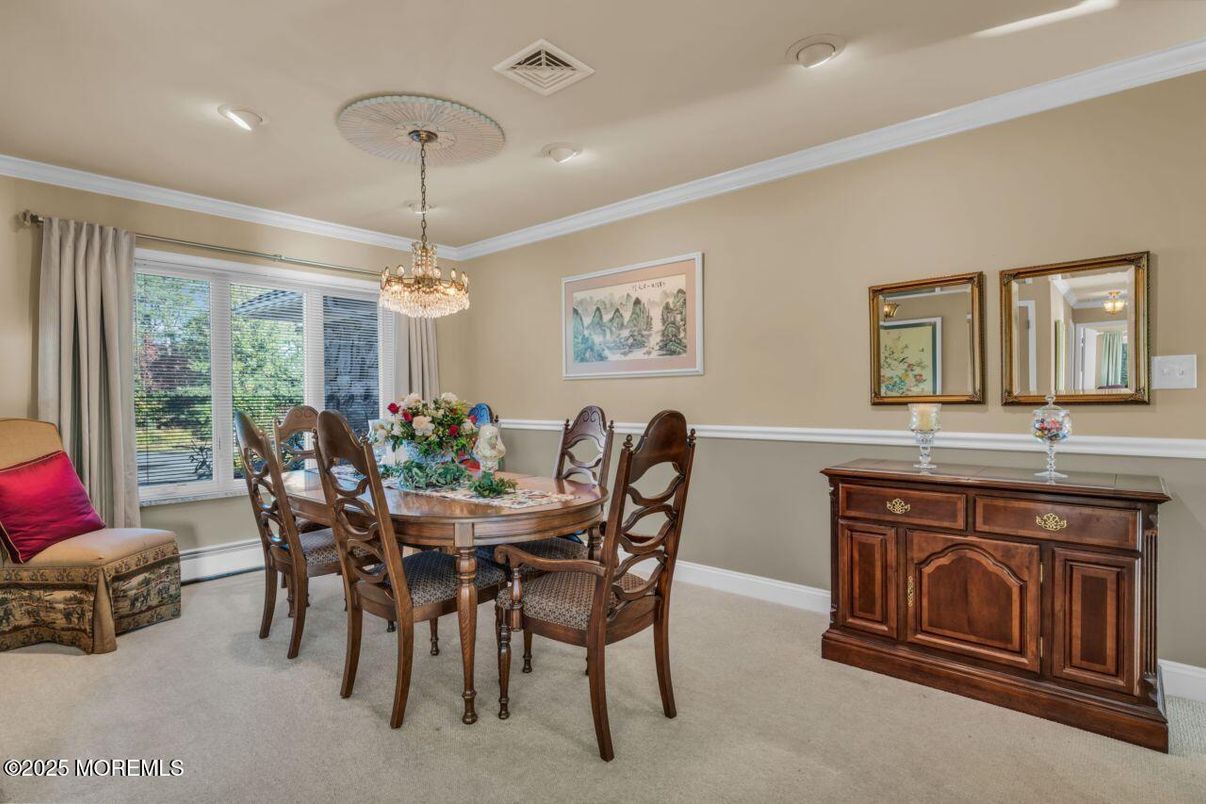 Chandelier, Dining room, Interior, Recessed Lighting