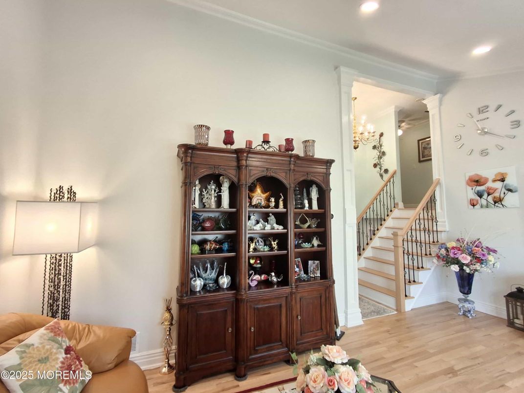 Chandelier, Interior, Recessed Lighting, Wood Texture Flooring