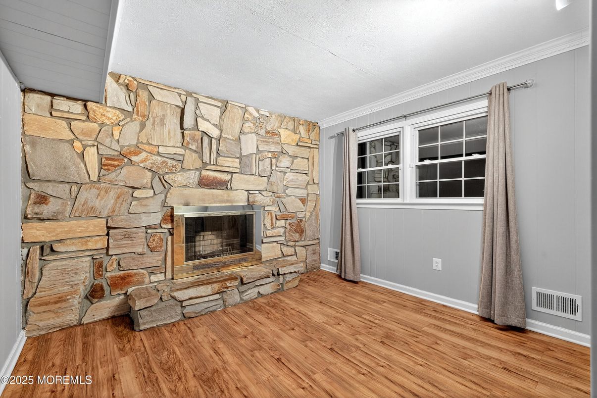 Fireplace, Interior, Stone Walls, Wood Texture Flooring