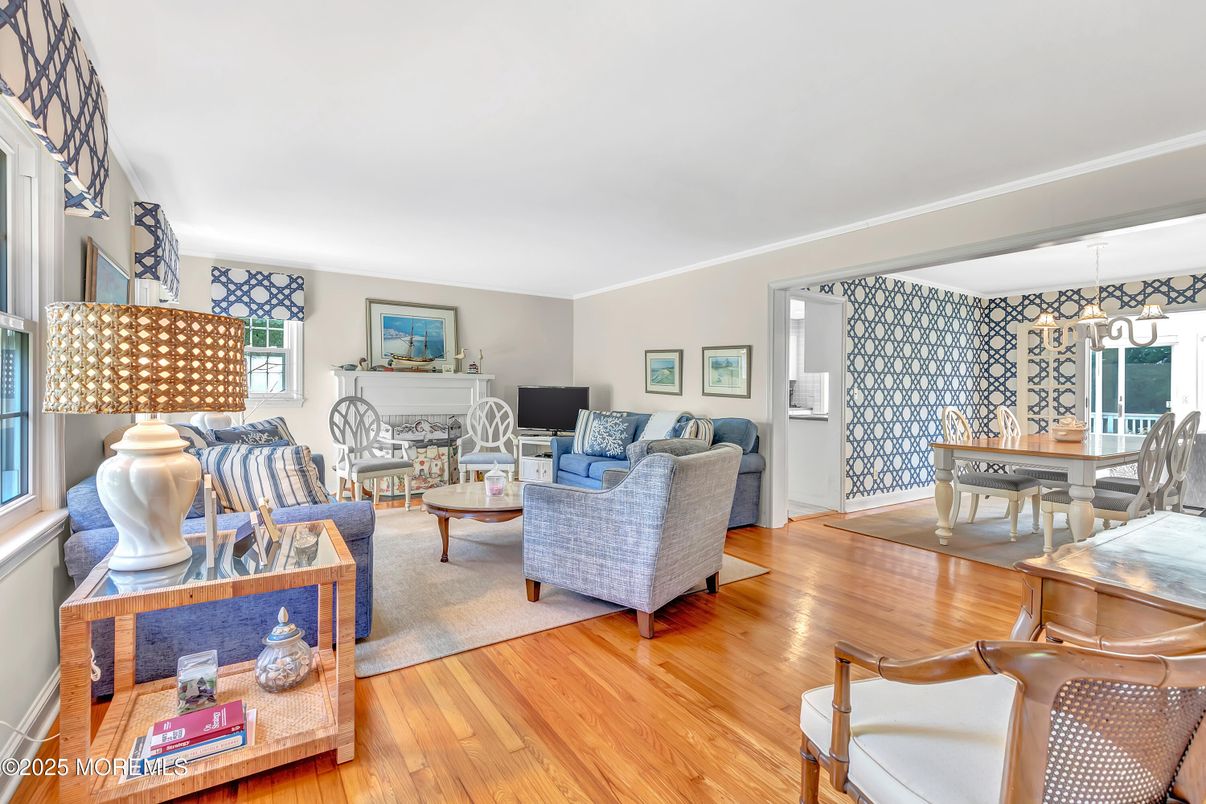 Dining room, Fireplace, Interior, Living room, Wood Texture Flooring