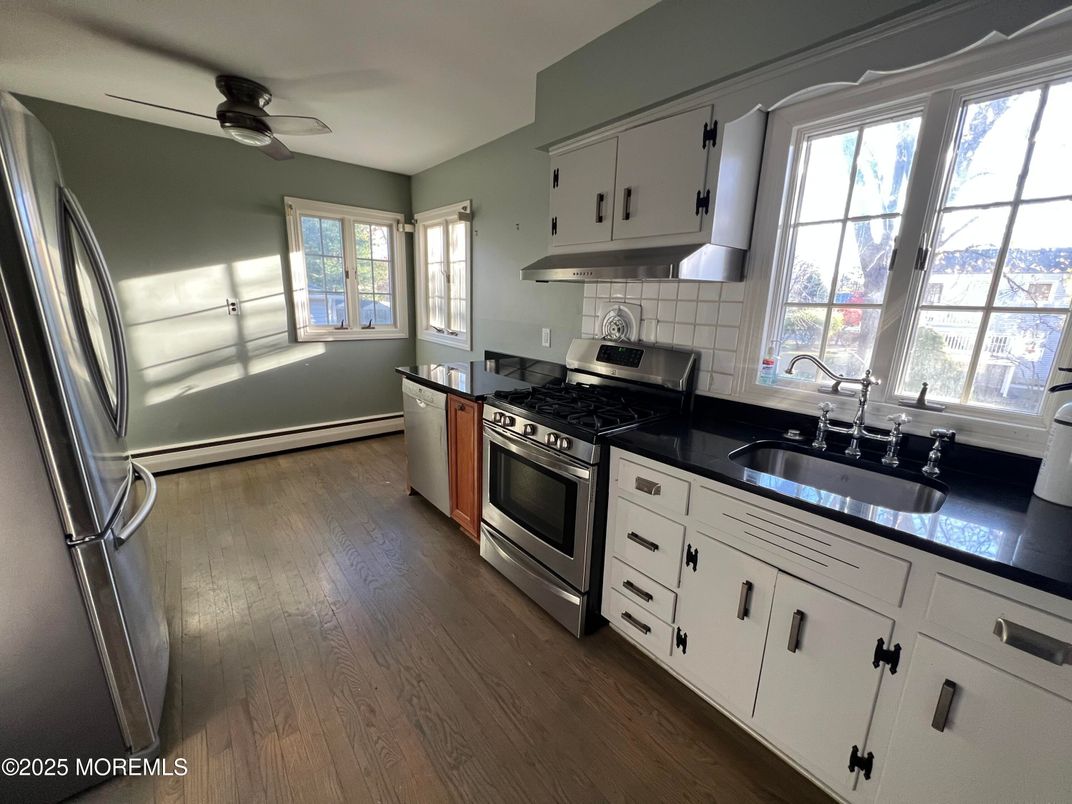 Interior, Kitchen, Stainless Steel Appliances, Wood Texture Flooring