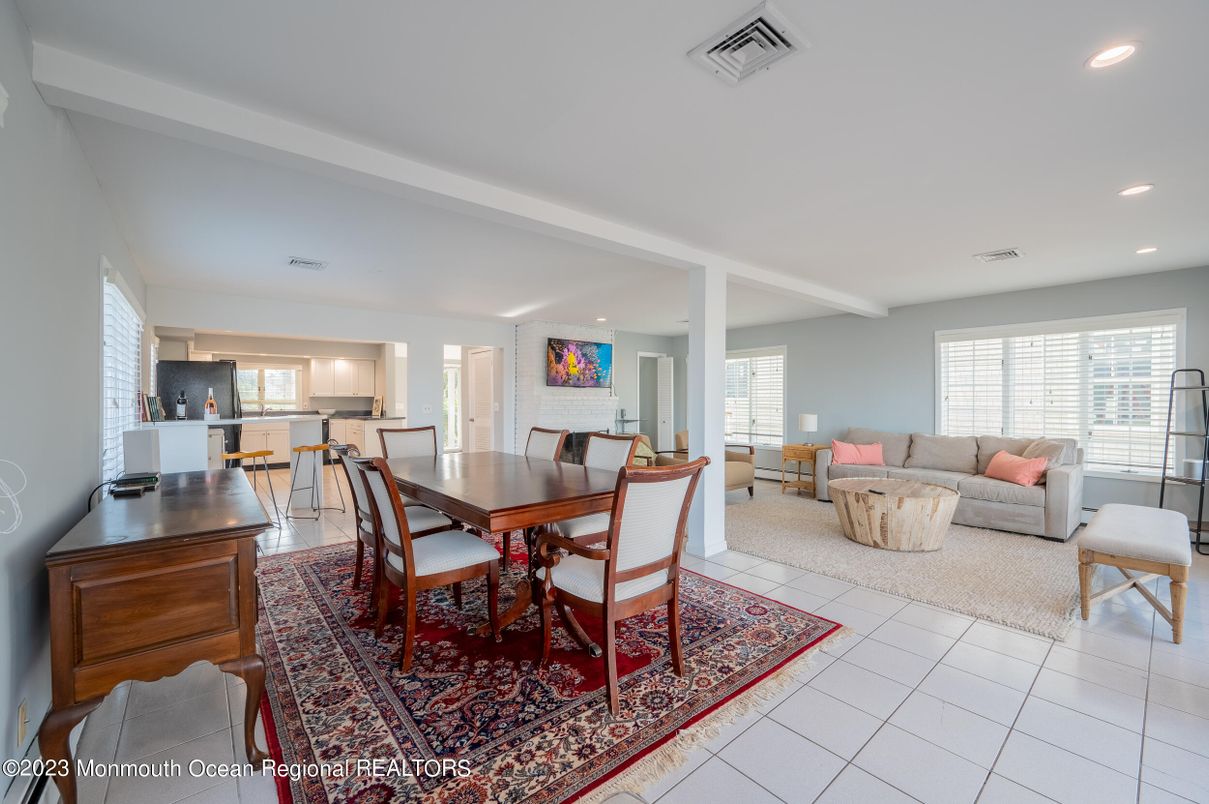 Dining room, Interior, Kitchen, Living room, Recessed Lighting
