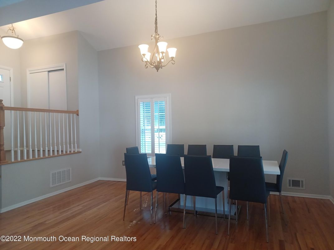 Chandelier, Dining room, Interior, Wood Texture Flooring