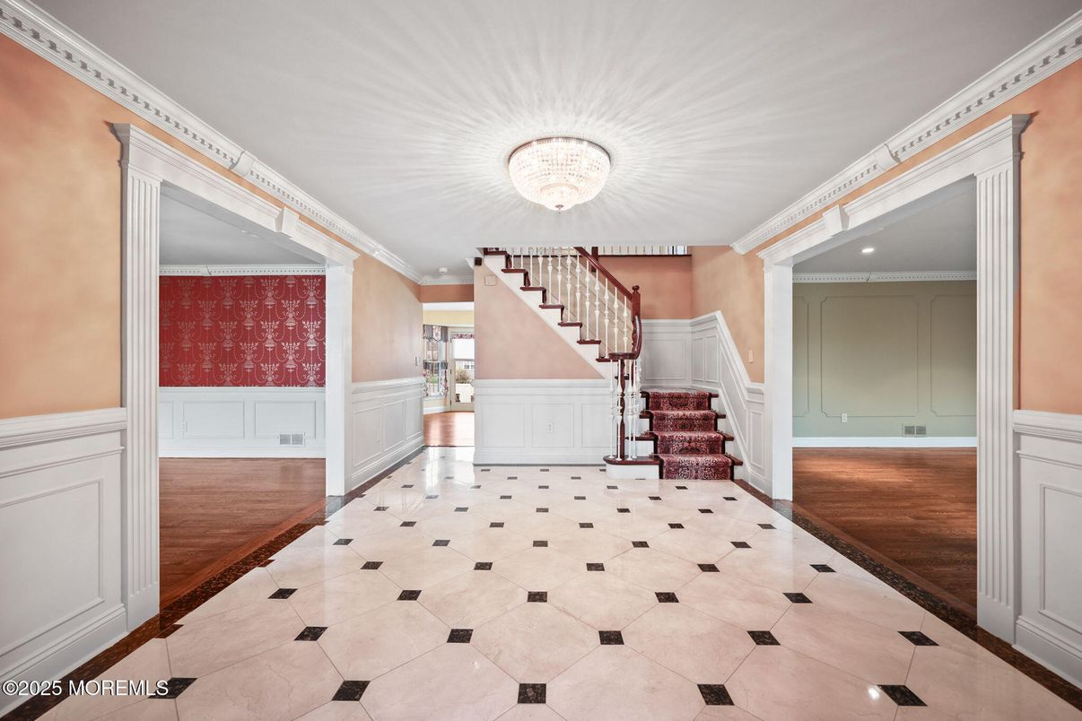 Chandelier, Interior, Wood Texture Flooring