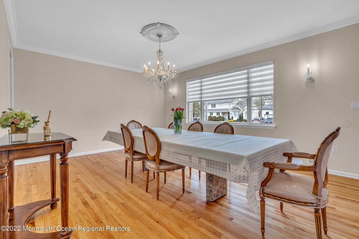 Chandelier, Dining room, Interior, Wood Texture Flooring