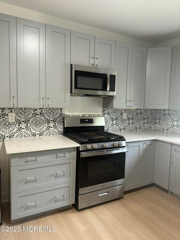 Interior, Kitchen, Stainless Steel Appliances, Wood Texture Flooring