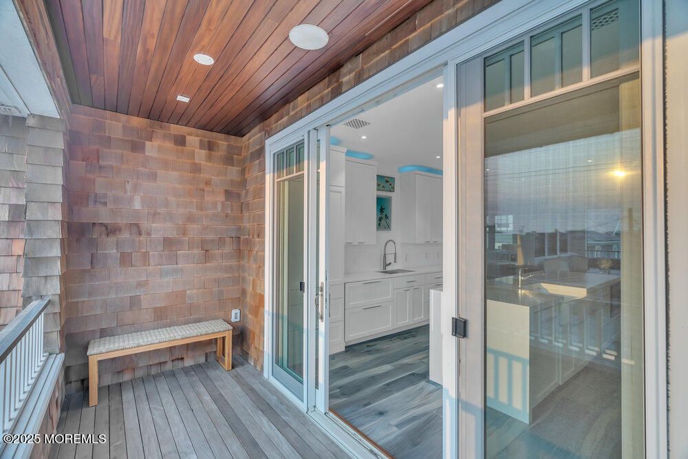 Interior, Recessed Lighting, Stone Walls, Wooden Ceilings, Wood Texture Flooring, Wooden Walls