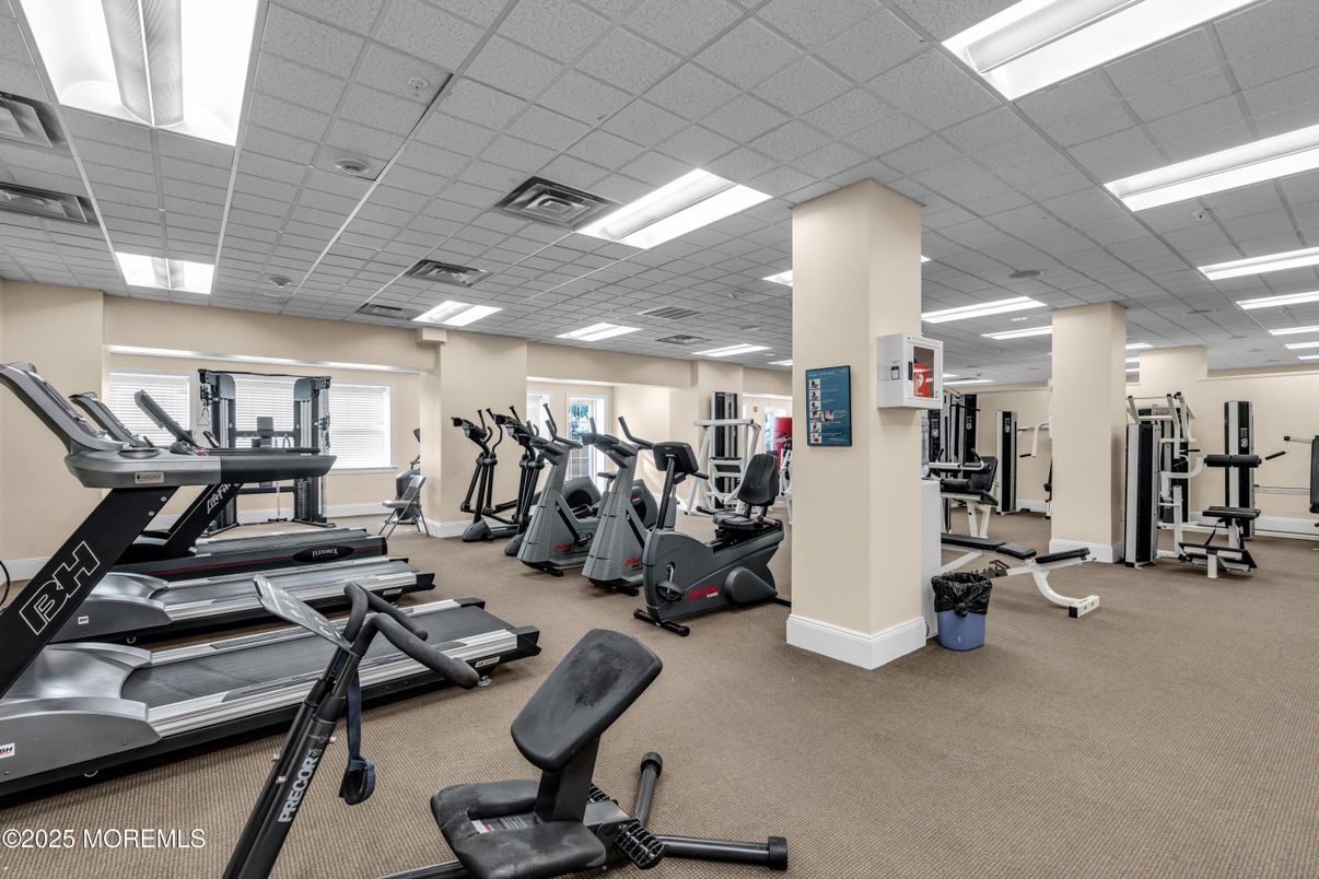 Fitness Equipment, Gym, Interior, Recessed Lighting