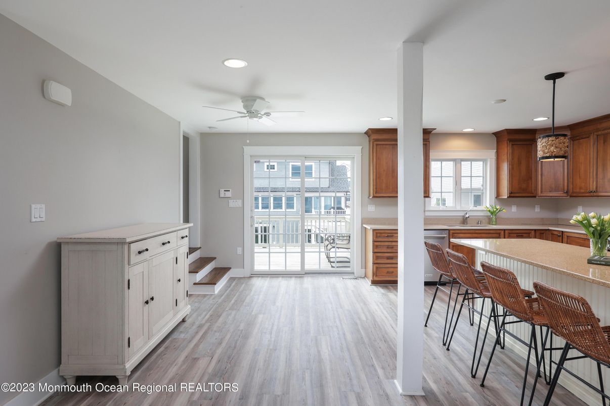 Interior, Kitchen, Recessed Lighting, Wood Texture Flooring