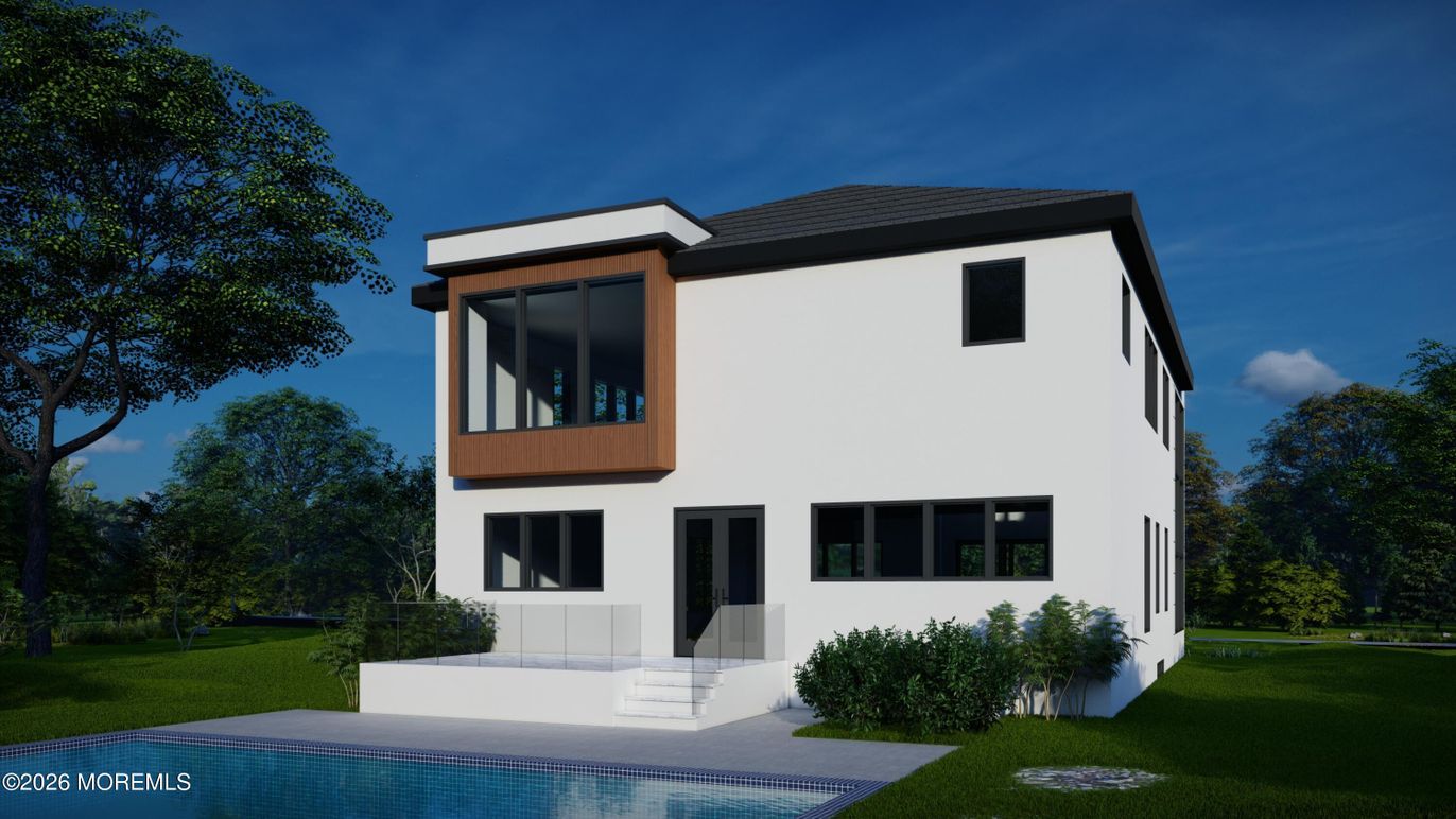 Backyard, Exterior, Facade, Pool, Modern