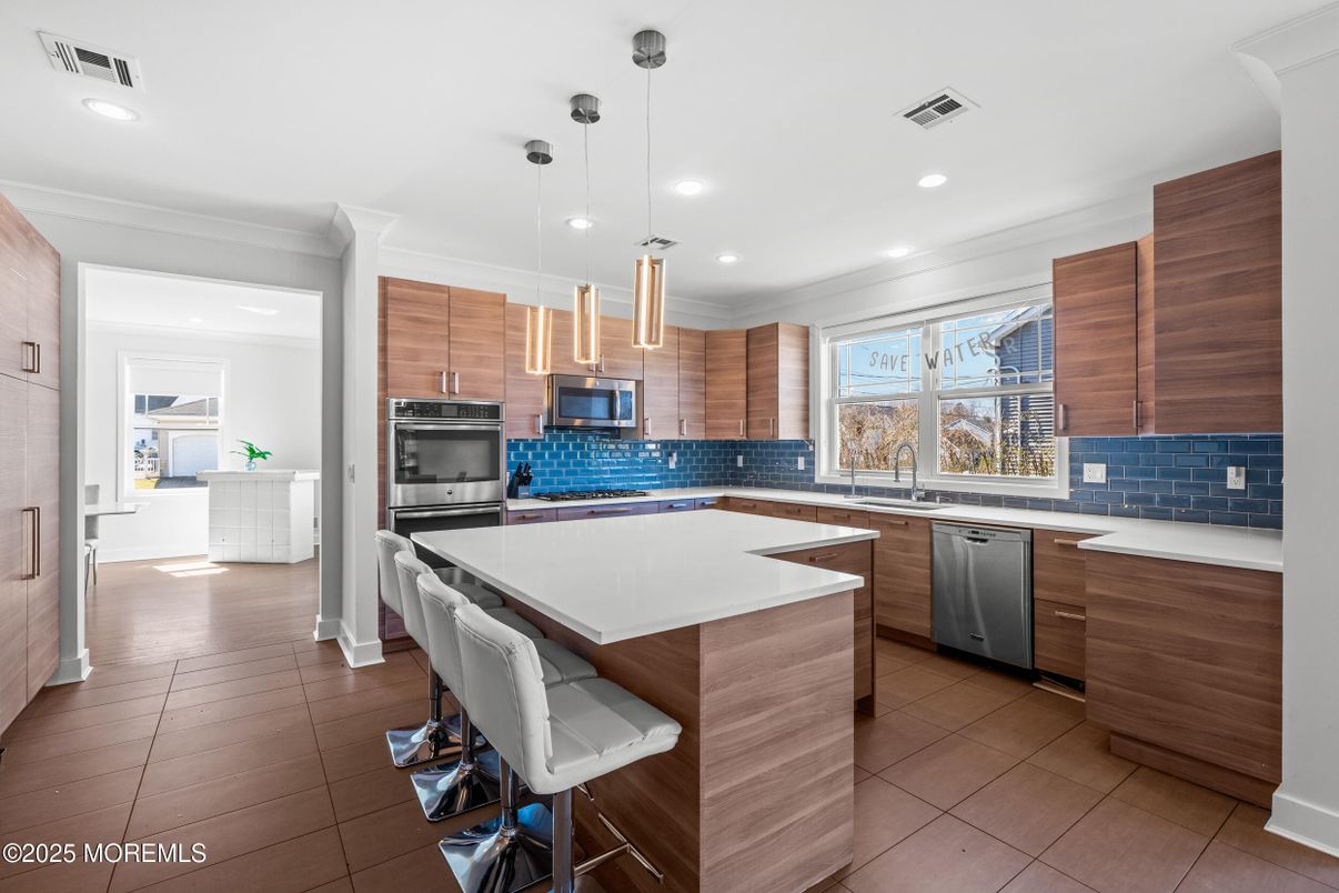 Interior, Kitchen, Pendant Lights, Recessed Lighting, Stainless Steel Appliances