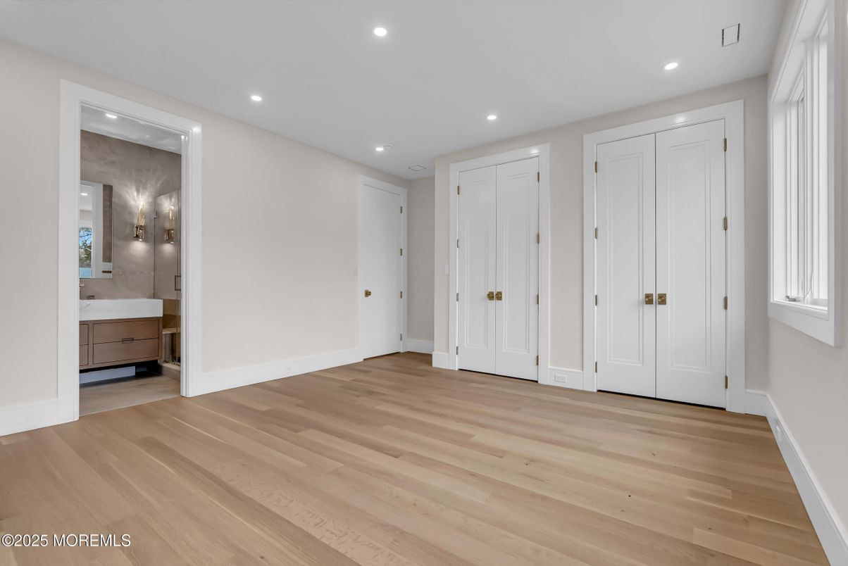 Bathroom, Empty room, Interior, Recessed Lighting, Wood Texture Flooring