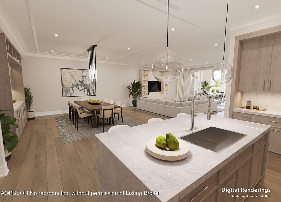 Dining room, Interior, Kitchen, Living room, Pendant Lights, Recessed Lighting, Wood Texture Flooring