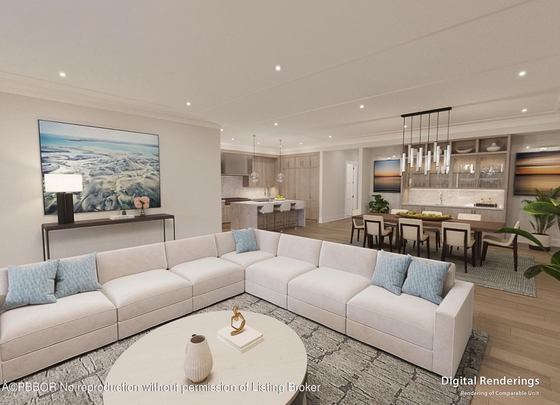 Dining room, Interior, Kitchen, Living room, Pendant Lights, Recessed Lighting, Wood Texture Flooring