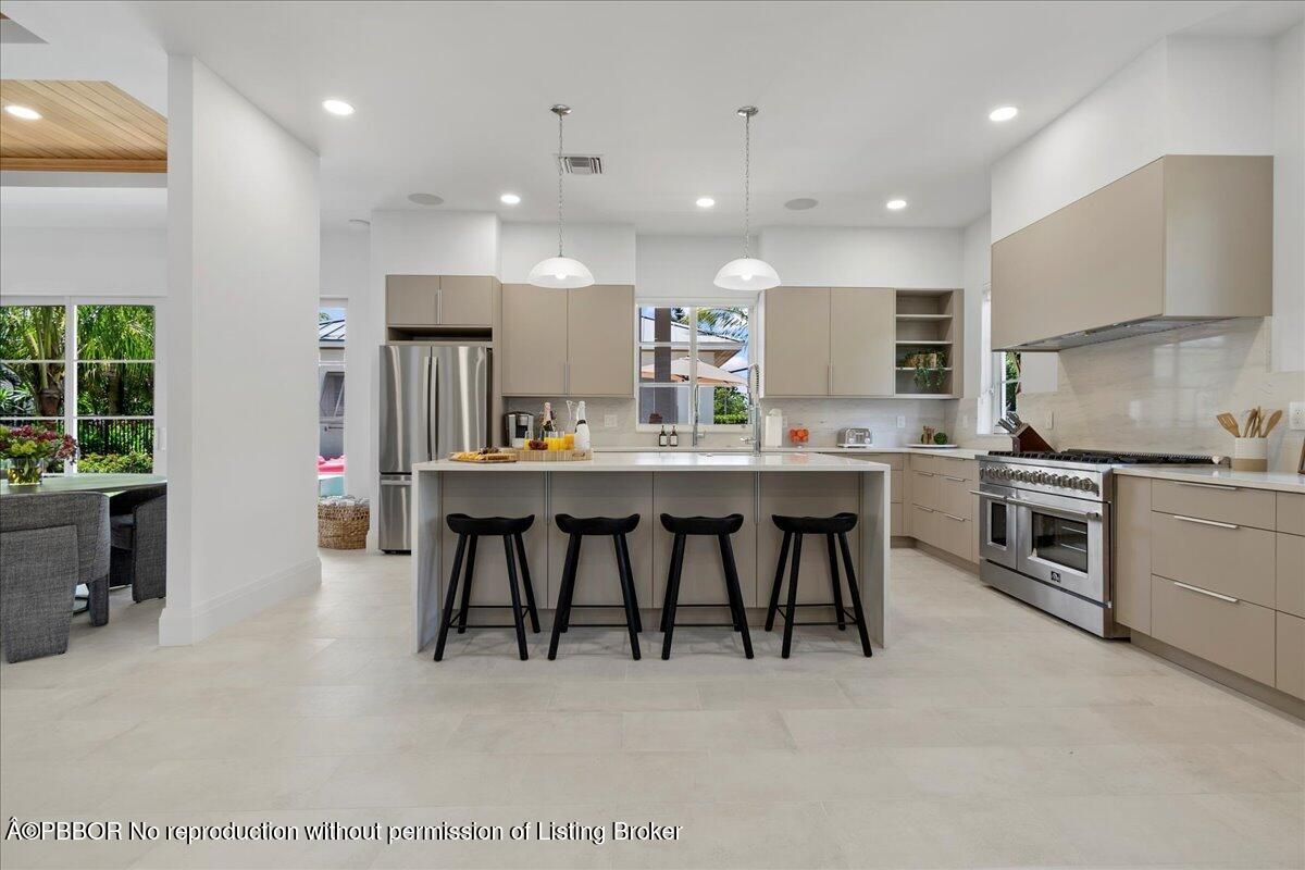 Interior, Kitchen, Pendant Lights, Recessed Lighting, Stainless Steel Appliances, Wooden Ceilings