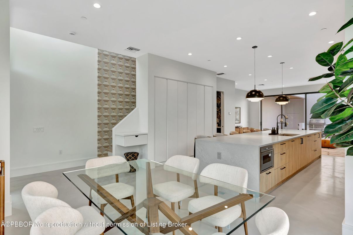 Dining room, Interior, Kitchen, Pendant Lights, Recessed Lighting
