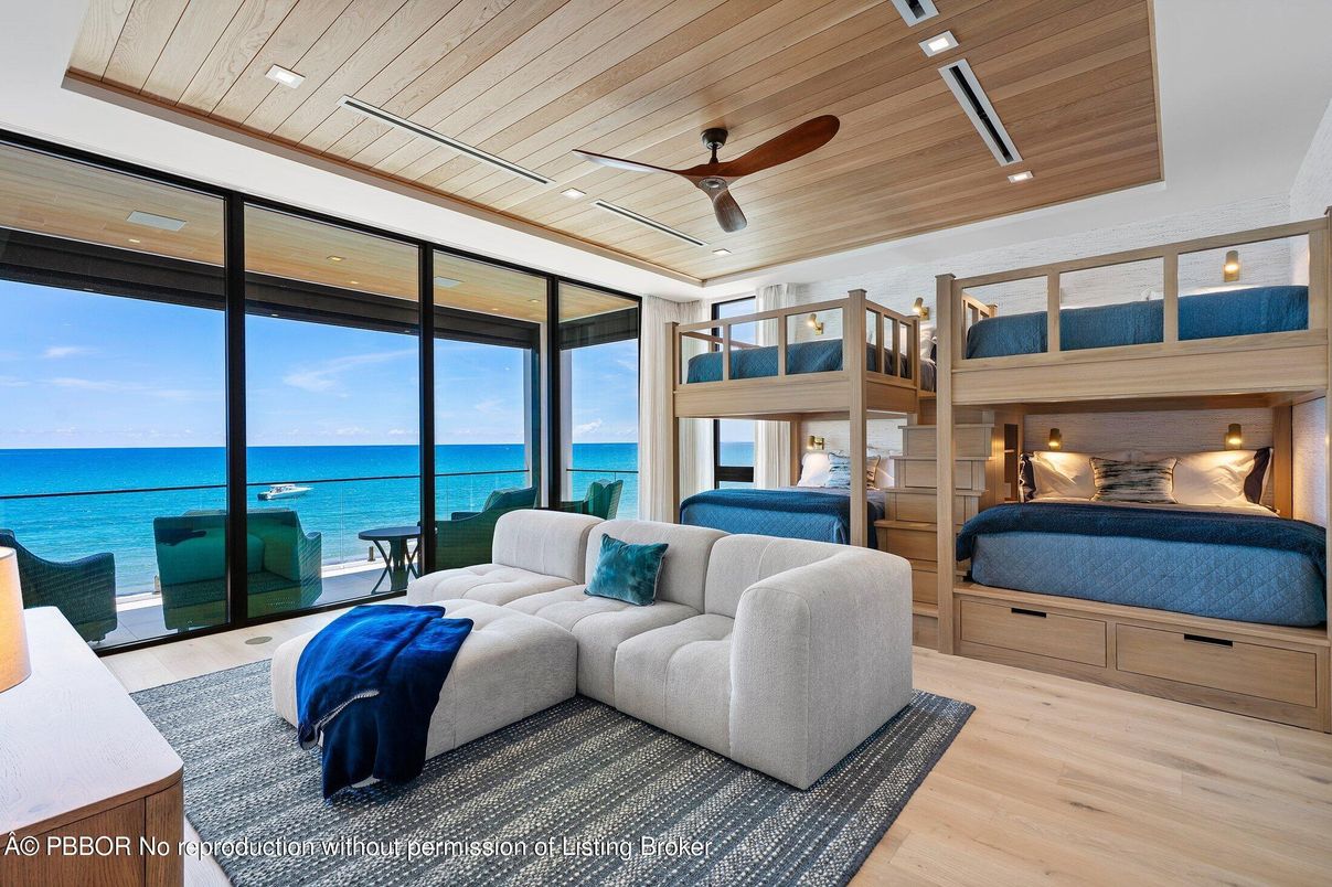 Interior, Living room, Recessed Lighting, Water, Wooden Ceilings, Wood Texture Flooring