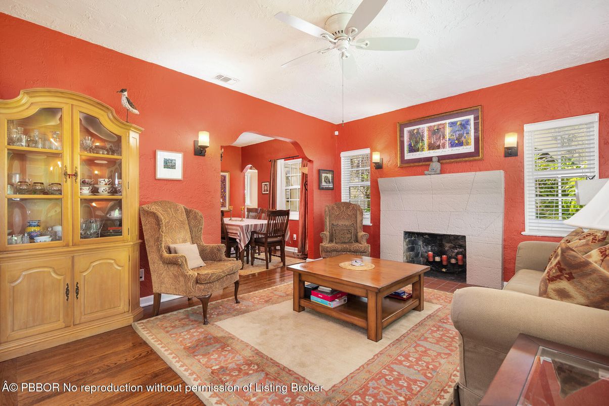 Dining room, Fireplace, Interior, Living room, Wood Texture Flooring