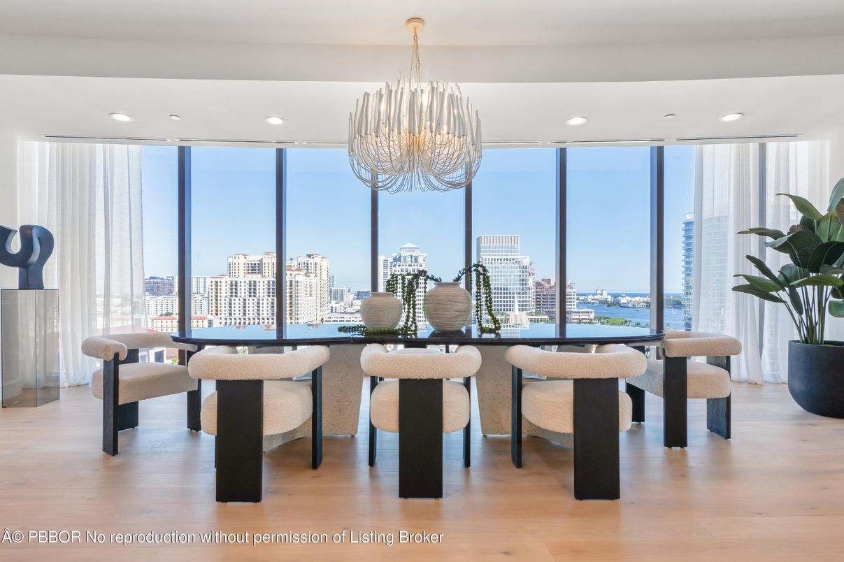 Chandelier, Dining room, Interior, Recessed Lighting, Water, Wood Texture Flooring