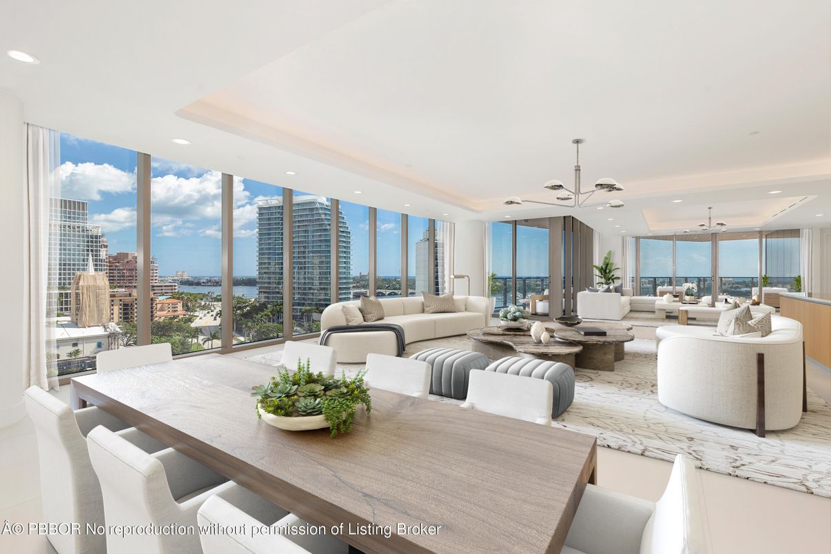 Dining room, Interior, Living room, Pendant Lights, Recessed Lighting, Water