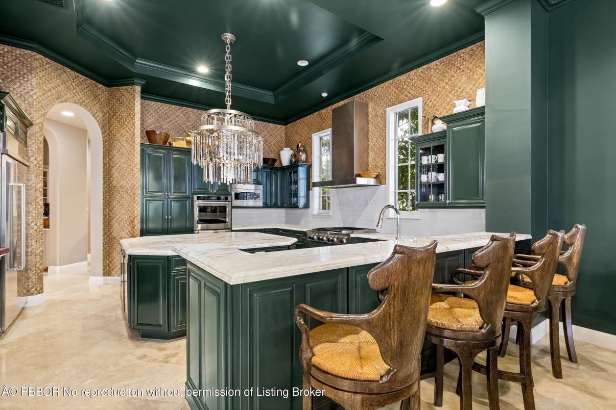 Chandelier, Interior, Kitchen, Recessed Lighting, Stainless Steel Appliances